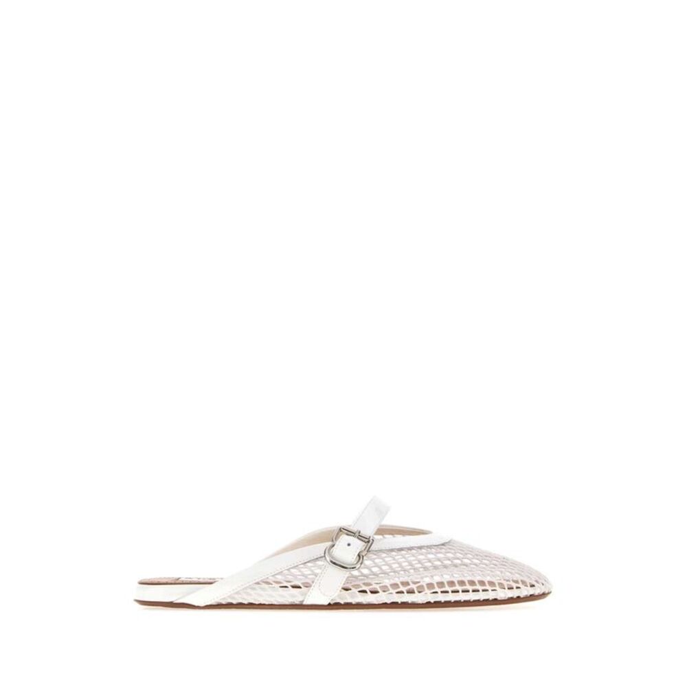 Alaia Women White Mesh Slippers